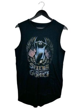 Selena Gomez Graphic Sleeveless American Flag Pop Star Concert Tank XL Festival